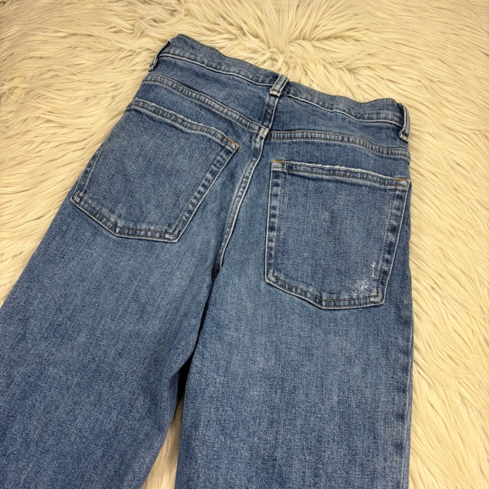 Everlane Women's 24 Light Wash Way High Straight Leg Jeans Raw Hems Classic - Picture 10 of 10